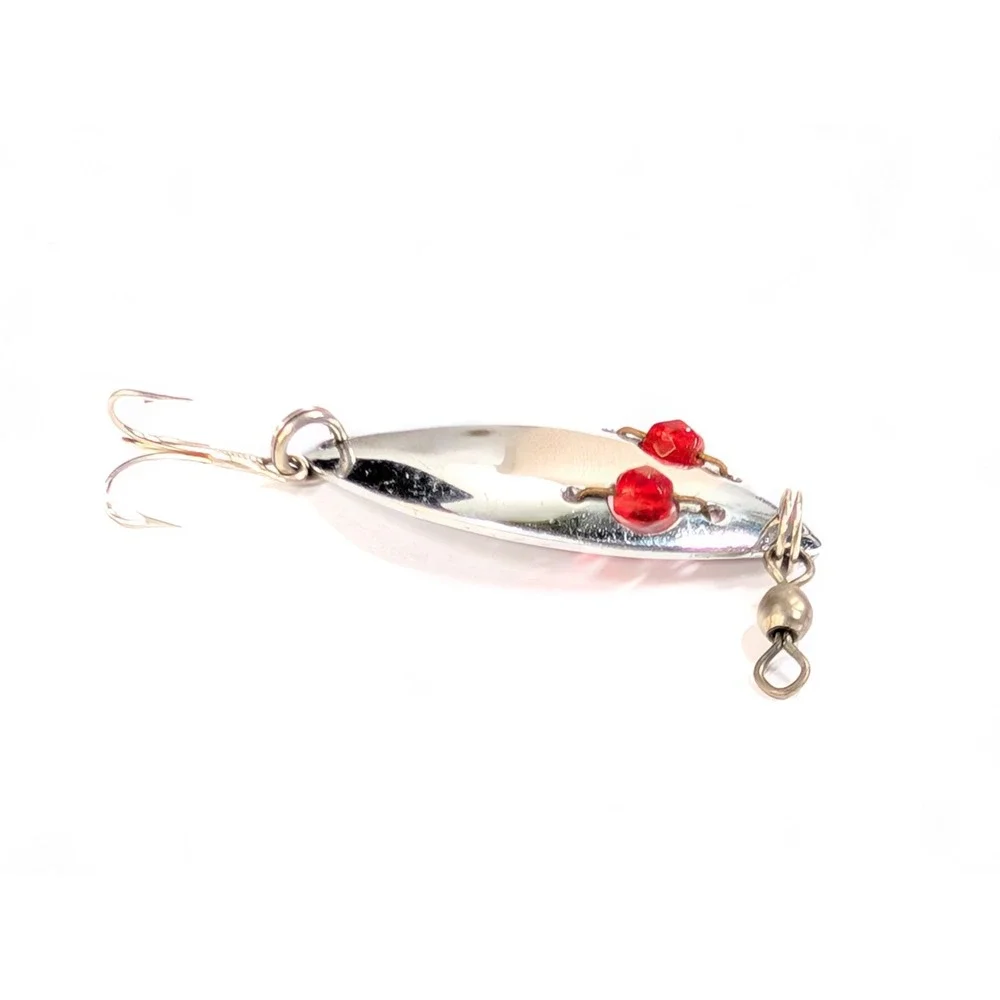 Vintage‎ Red Eye Wiggler Sliver Spinning Lure, Hofschneider Co.